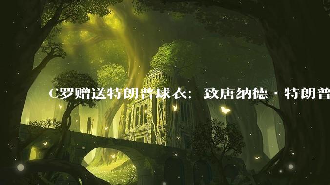 C罗赠送特朗普球衣：致唐纳德•特朗普总统，为和平而战。如何评价？
